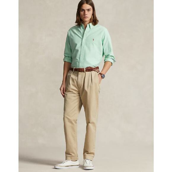 Ralph Lauren Classic Fit Seafoam Button Down Pony Shirt Size 16.5 34/35 - Picture 1 of 7